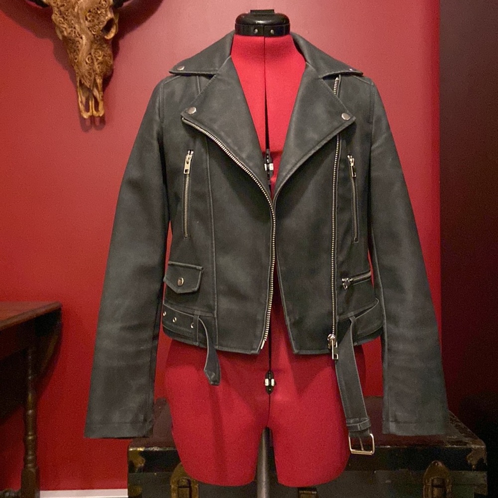 VEGAN LEATHER BIKER JACKET